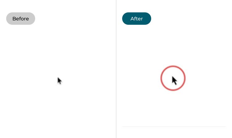 Make the pointer easier to see in Chrome OS, before and after